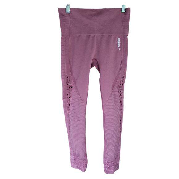 Gymshark energy seamless high waist leggings 7/8th length muave dusty pink - Picture 2 of 6